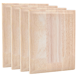 Rectangle 4шт. необработанной доски из каучукового дерева, прямоугольные, 250x198x16.5 мм