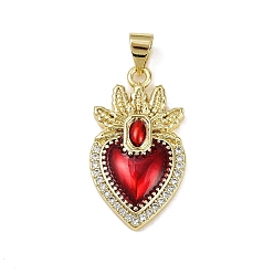 (123L) Белый крем непрозрачный блеск Латунь эмаль подвески, без кадмия и без свинца, сердце прелести, реальный 18 k позолоченный, огнеупорный кирпич, 25.5x14x4 мм, отверстие : 3.5x3.5 мм