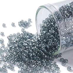 (113) Black Diamond Transparent Luster TOHO 11/0 Round Beads, Japanese Seed Beads, (113) Black Diamond Transparent Luster, 2.2mm, Hole: 0.8mm, about 1110pcs/bottle, 10g/bottle