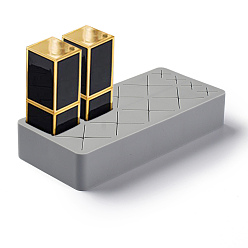 Серый Ящик для хранения силикона макияжа, для губной помады лак для ногтей, кисти, карандаш для бровей, тушь и т. д., прямоугольные, серые, 133x62x24 мм