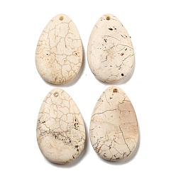 Говлит Природные подвески Говлит, слезинки, 47x30x8 мм, отверстие : 2 мм