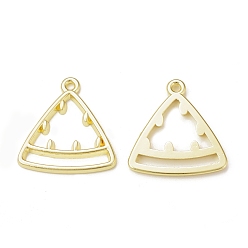 Light Gold Rack Plating Alloy Watermelon Open Back Bezel Pendants, For DIY UV Resin, Epoxy Resin, Pressed Flower Jewelry,  Cadmium Free & Nickel Free & Lead Free, Light Gold, 26x25x2mm, Hole: 1.8mm