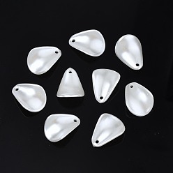Creamy White ABS Plastic Imitation Pearl Pendants, Teardrop, Creamy White, 17.5x12.5x1.5mm, Hole: 1.5mm, about 1690pcs/500g