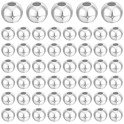 Серебро Круглые 925 серебро бусы, серебряные, 2 мм, отверстие : 0.9 мм, 100 шт / коробка