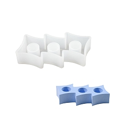 Rhombus DIY Candlesticks Silicone Molds, for Candle Making, White, Rhombus, 5.8x13.2x2.75cm, Inner Diameter: 2.2cm