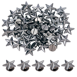 Bronze 60 Jeu de rivets convexes en alliage de zinc pour sacs, avec vis en fer, pour sac à main sac à main chaussures punk rock cuir artisanat vêtements ceinture, gris anthracite, 12x13x5mm, Trou: 2.5mm
