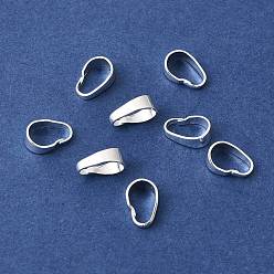 Серебро Латунь оснастки на поруки, долговечный, стойки покрытие, серебряные, 9x5.8x3.5 мм, отверстие : 7.5x5 мм