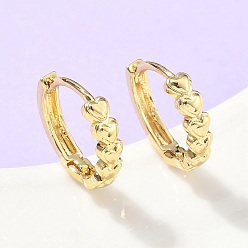 Настоящее золото 18K Серьги-кольца из латуни в форме сердца, стойки покрытие, без свинца и без кадмия, долговечный, реальный 18 k позолоченный, 14.5x15x3.5 мм
