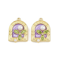 Arch Подвески из эмали и сплава, с абс пластмассовыми шариками, стойки покрытие, без кадмия и без свинца, золотые, арка, 28.5x21x7 мм, отверстие : 1.6 мм