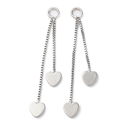 Платина Стойки обшивки латунные подвески, долговечный, сердце, платина, 36 мм, отверстие : 2.3 мм