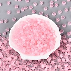 Pink Perles de verre de style banc de tirage de qualité A de FGB, rondelle, imitation chat perles oeil, rose, 7.5x4.5mm, Trou: 1.2~1.4mm, environ 1250 pcs / livre