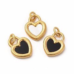 Золотой Вакуумное покрытие pvd 304 подвески из акрила и нержавеющей стали, с оболочкой и кольцами для прыжков, сердце, золотые, 18x14x3 мм, отверстие : 2.8 мм