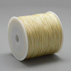 Light Khaki Nylon Thread, Chinese Knotting Cord, Light Khaki, 0.8mm, about 109.36 yards(100m)/roll