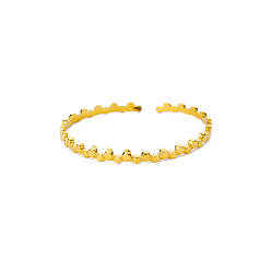 Золотой 304 женские браслеты-манжеты из нержавеющей стали, плоско-круглые, золотые, внутренний диаметр: 2-3/8 дюйм (6 см)
