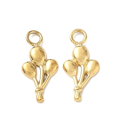 Настоящее золото 18K 304 подвески из нержавеющей стали, подвески из воздушных шаров, реальный 18 k позолоченный, 17x8.5x1.5 мм, отверстие : 2.5 мм