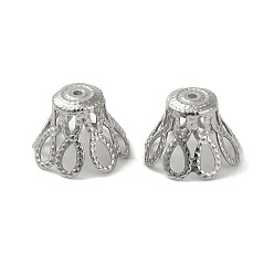 Нержавеющая Сталь Цвет Не тускнеет 304 колпачки из нержавеющей стали, цветок, цвет нержавеющей стали, 10x6 мм, отверстие : 0.9 мм