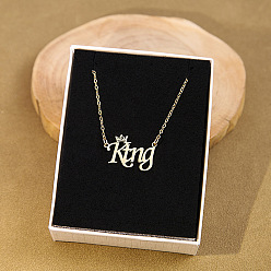 Слово 304 комплекты из ожерелий и серег-гвоздиков из нержавеющей стали, золотые, слово, 460~500 мм