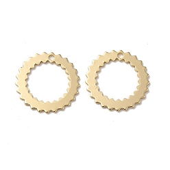 Real 14K Gold Plated Ring Brass Charms, Nickel Free, Long-Lasting Plated, Rack Plating, Real 14K Gold Plated, 14x0.7mm, Hole: 1mm