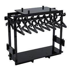 Black Acrylic Earring Display Stands, Clothes Hanger Shaped Earring Organizer Holder with 16Pcs Hangers, Black, Finish Product: 17.5x6x14cm
