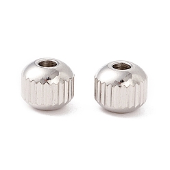 Нержавеющая Сталь Цвет Не тускнеет 201 бусины из нержавеющей стали, круглые, цвет нержавеющей стали, 6x5 мм, отверстие : 2 мм