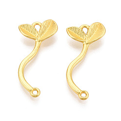 Золотой Литые соединители для лепестковых звеньев, золотые, 31x15x3 мм, отверстие: 1.5~1.6 мм & 1.8x2 мм.