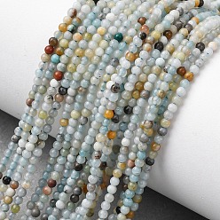 Flower Amazonite Натуральный цветок амазонитовые бусины пряди, круглые, 2~2.5 мм, отверстие : 0.5 мм, около 174~178 шт / нитка, 14.96''~15.16'' (38~38.5 см)