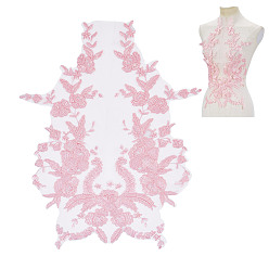 Розовый Полиэстеровые цветочные воротники, аксессуары для одежды diy, туманная роза, 480x330x1 мм