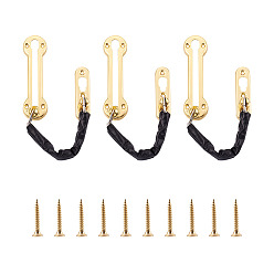 Light Gold Cerradura de puerta de barra oscilante de acero inoxidable, accesorios de cierre trasero con cierre antirrobo, la luz de oro, 128x35x8.5 mm, agujero: 4 mm