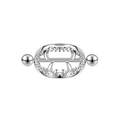 Нержавеющая Сталь Цвет 304 Кольца для сосков из нержавеющей стали, пирсинг соска штифт, губа, цвет нержавеющей стали, 19 мм, штифты : 1.6 мм