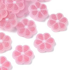 Pink Пластиковые эмалевые кабошоны, цветок, розовые, 21x19.5x4.5 мм