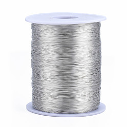 Platinum Round Copper Jewelry Wire, Platinum, 0.3mm, about 5249.34 Feet(1600m)/1000g