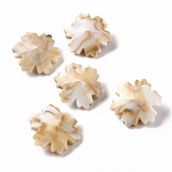 BurlyWood Acrylic Pendants, Imitation Gemstone Style, Flower, BurlyWood, 21x19x9.5mm, Hole: 1.6mm, about 329pcs/500g