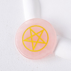 Звезда Натуральный розовый кварц, резной лечебный плоский круглый камень, Украшения из камня с энергией Рейки, звезда, 55 мм