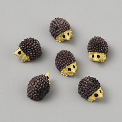 Золотистый Миниатюрные украшения из синтетической смолы в виде ёжиков, аксессуары для домашнего кукольного домика с микро-ландшафтом, притворяясь опорными украшениями, золотые, 18x13x12 мм