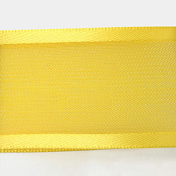 Yellow 100 Yards Polyester Organza Ribbon with Satin Edge, Yellow, 3/8 inch(9mm)