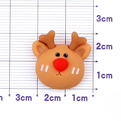 Олень Рождественская серия из непрозрачной смолы декодирует кабошоны, олень, 30x20 мм