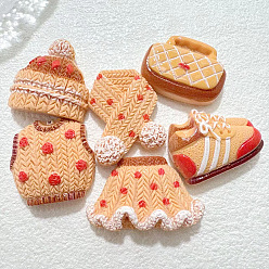 Легкий Лосось Непрозрачные кабошоны из смолы, имитация трикотажа, разнообразные, светлый померанцевый, 20~27.5x20.5~31.5x7.5~9.5 мм