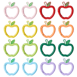 (52) Непрозрачная лаванда 16шт 8 цветные пружинные кольца из цинкового сплава, яблоко, разноцветные, 30.5x28x4 мм, 2 шт / цвет