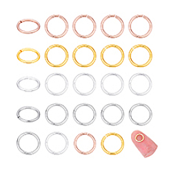 (52) Непрозрачная лаванда 24 шт. 4 цвета 925 открытые соединительные кольца из стерлингового серебра, пропил пилой закругленный, разноцветные, 19 датчик, 8x0.9 мм, внутренний диаметр: 6 мм, 6 шт / цвет