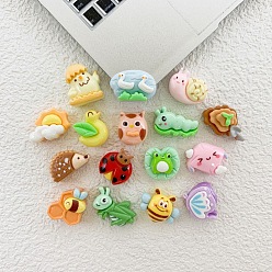 (52) Непрозрачная лаванда Кабошоны из непрозрачной смолы с изображением насекомых, разнообразные, разноцветные, 8.5~16.5x10.5~16.5x6~8.5 мм