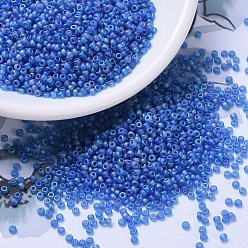 (RR149FR) Матовый Прозрачный Синий Капри AB Миюки круглые бусины рокайль, японский бисер, (rr 149 fr) матовый прозрачный капри синий ab, 11/0, 2x1.3 мм, Отверстие: 0.8 мм, о 1100 шт / бутылка, 10 г / бутылка
