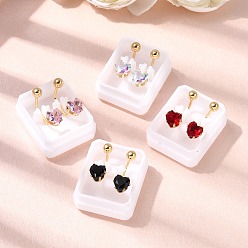 (52) Непрозрачная лаванда 304 Серьги из нержавеющей стали, с кубического циркония, золотые, разноцветные, 17.5x10.5x6.5 мм