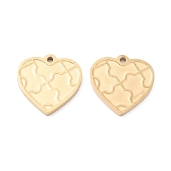 Настоящее золото 18K Вакуумное покрытие pvd 304 подвеска-кабошон из нержавеющей стали для эмали, ручная полировка, сердце, реальный 18 k позолоченный, 15x15x1 мм, отверстие : 1.2 мм
