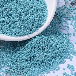 (RR2470) Opaque Turquoise Green Luster MIYUKI Round Rocailles Beads, Japanese Seed Beads, (RR2470) Opaque Turquoise Green Luster, 11/0, 2x1.3mm, Hole: 0.8mm, about 1100pcs/bottle, 10g/bottle