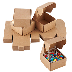 Цвет Древесины Крафт-бумага, квадратный, деревесиные, 6.2x6.2x3.5 см