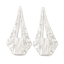 Нержавеющая Сталь Цвет Не тускнеет 304 большие подвески из нержавеющей стали, неправильное очарование слезы, , цвет нержавеющей стали, 55x25.5x2 мм, отверстие : 2 мм