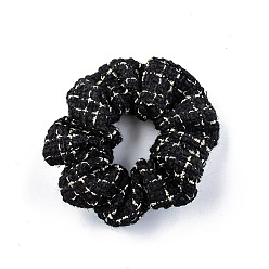 Black PVC Hair Accessories, Scrunchie/Scrunchy, Ponytail Holder, Elastic Hair Ties, Black, 104x87mm