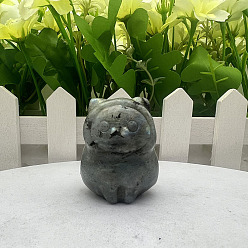 Лабрадорита Скульптурные украшения из натурального лабрадорита, для украшения стола домашнего офиса, морской волк, 30~40 мм