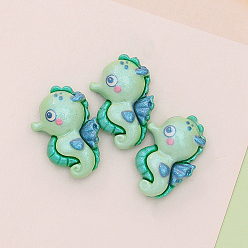 Sea Horse Тема морских организмов непрозрачные смоляные кабошоны, морской конек, 25x17 мм