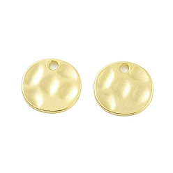 Настоящее золото 18K Стойки обшивки кулон сплава, гальваническое покрытие, не содержит никель-кадмия и свинца, плоско-круглые, реальный 18 k позолоченный, 14x15x1 мм, отверстие : 2 мм